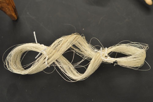 Reeled silk tied up for degumming
